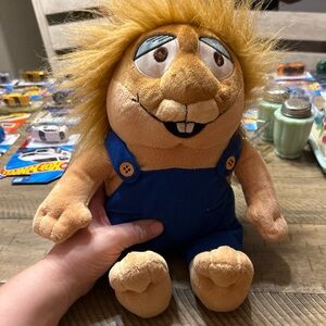 Plush Toy with Blue Overalls